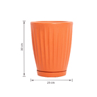Vaso de Planta Médio de Plástico 30x25cm com Prato Terracota Florence Geolia