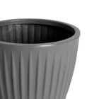 Vaso de Planta Mdio de Plstico 30x38cm com Prato Cinza Geolia