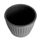 Vaso de Planta Mdio de Plstico 30x38cm com Prato Cinza Geolia