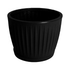 Vaso de Planta Mdio de Plstico 30x38cm com Prato Preto Geolia