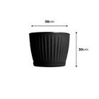 Vaso de Planta Mdio de Plstico 30x38cm com Prato Preto Geolia