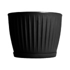 Vaso de Planta Mdio de Plstico 30x38cm com Prato Preto Geolia