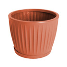 Vaso de Planta Mdio de Plstico 30x38cm com Prato Terracota Geolia