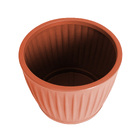 Vaso de Planta Mdio de Plstico 30x38cm com Prato Terracota Geolia