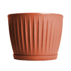 Vaso de Planta Mdio de Plstico 30x38cm com Prato Terracota Geolia