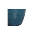 Vaso de Planta Médio Orquídea Esmaltado 7x13,5cm Azul e Preto Cerâmica Artística