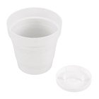 Vaso de Planta Médio em Plástico 16x15cm com Prato Branco Porto West Garden
