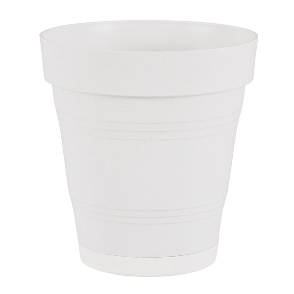 Vaso de Planta Médio em Plástico 16x15cm com Prato Branco Porto West Garden