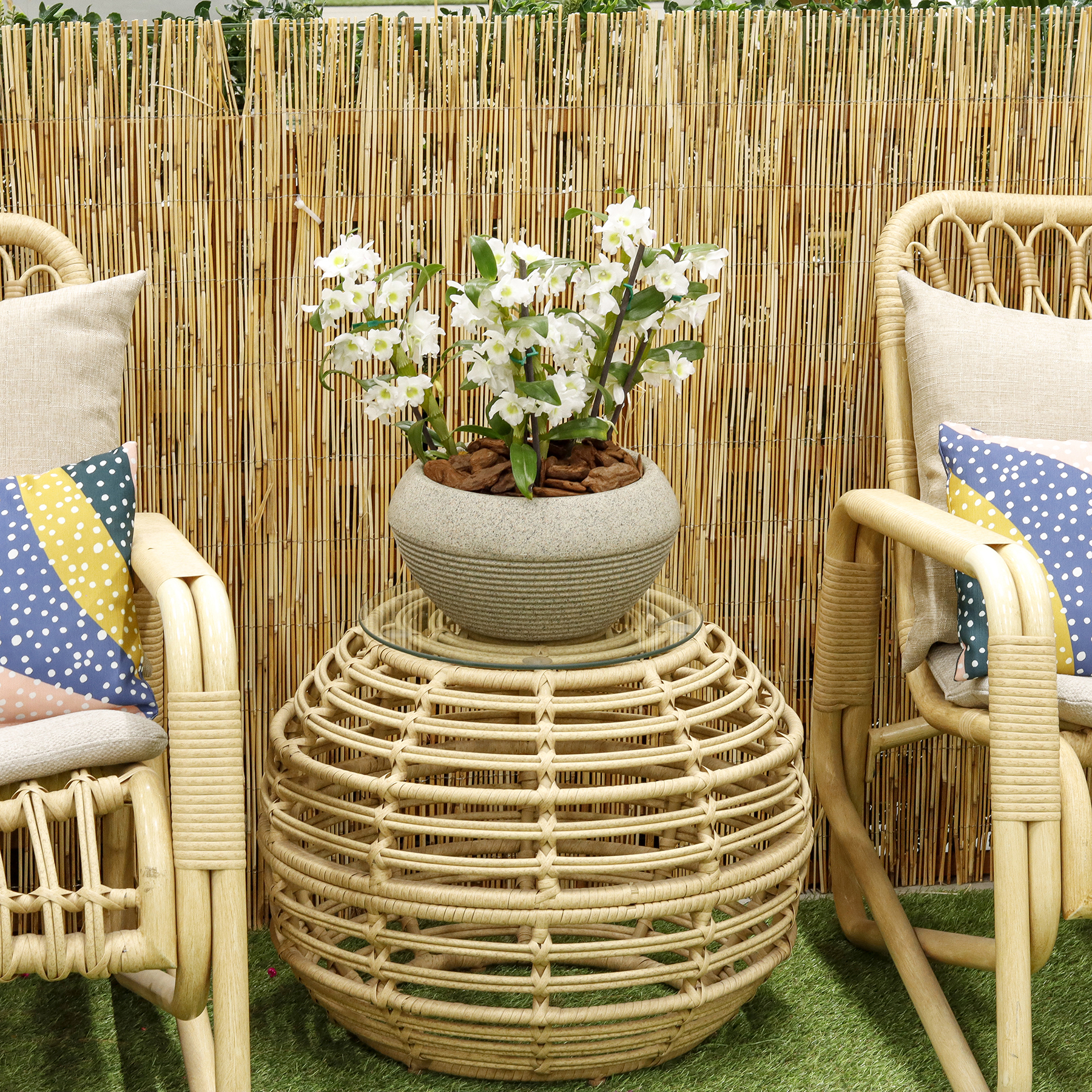 Vaso de Planta Médio em Plástico Granito Arruda Naterial