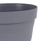 Vaso de Planta Médio em Plástico 17x20cm Cinza Veneza West Garden