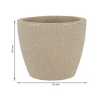 Vaso de Planta Médio em Plástico 20x24cm Areia Malta Naterial