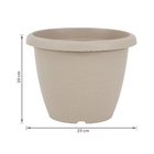 Vaso de Planta Médio em Plástico 20x25cm Cinza Siena Okla