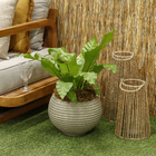 Vaso de Planta Médio em Plástico 24x26cm Granito Bromélia Naterial