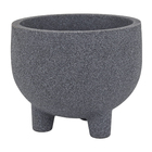 Vaso de Planta Médio em Plástico 27,5x26cm Grafite Rústico Japi