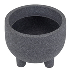 Vaso de Planta Médio em Plástico 27,5x26cm Grafite Rústico Japi