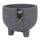 Vaso de Planta Médio em Plástico 27,5x26cm Grafite Rústico Japi