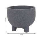 Vaso de Planta Médio em Plástico 27,5x26cm Grafite Rústico Japi