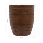 Vaso de Planta Médio em Plástico 28x24cm com Prato Marrom Relevo Vasart