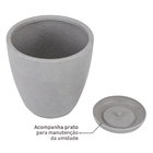 Vaso de Planta Médio em Plástico 28x28cm com Prato Cimento Samba Naterial