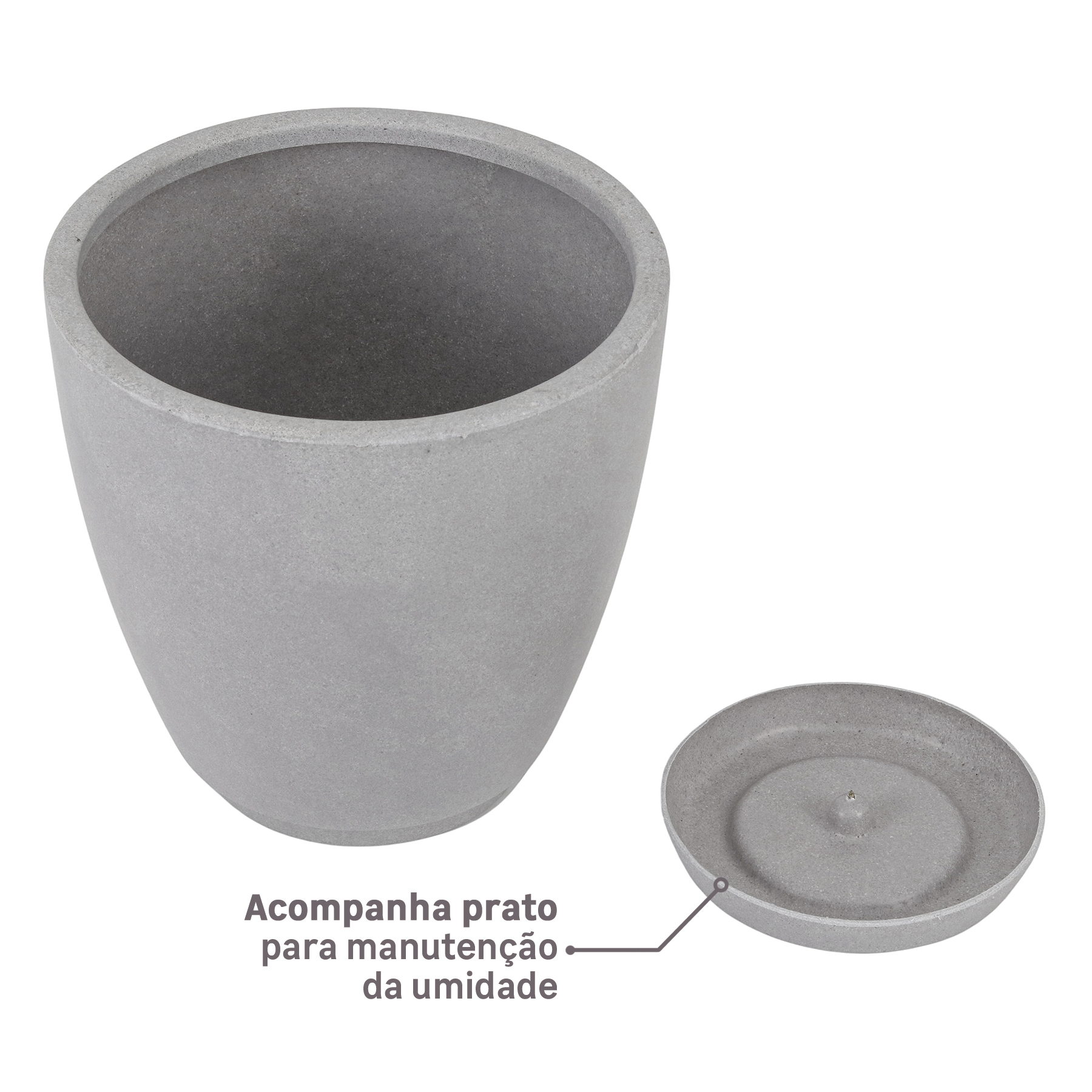 Vaso de Planta com Prato Samba da Naterial