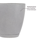 Vaso de Planta Médio em Plástico 28x28cm com Prato Cimento Samba Naterial