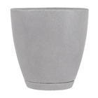 Vaso de Planta Médio em Plástico 28x28cm com Prato Cimento Samba Naterial