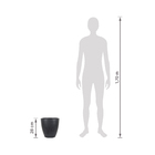 Vaso de Planta Médio em Plástico 28x28cm com Prato Preto Samba Naterial