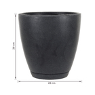 Vaso de Planta Médio em Plástico 28x28cm com Prato Preto Samba Naterial