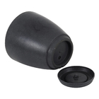 Vaso de Planta Médio em Plástico 28x28cm com Prato Preto Samba Naterial