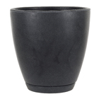 Vaso de Planta Médio em Plástico 28x28cm com Prato Preto Samba Naterial