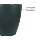 Vaso de Planta Médio em Plástico 28x28cm com Prato Verde Samba Naterial
