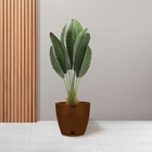 Vaso de Planta Médio Plástico 28x32x0,3cm Marrom Café