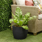 Vaso de Planta Médio em Plástico 28x33cm Cinza Escuro Europa Japi