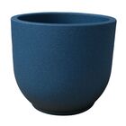 Vaso de Planta Médio de Plástico 29x35 com Prato Azul Mirage