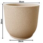 Vaso de Planta Médio de Plástico 29x35 com Prato Bege Mirage