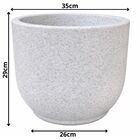 Vaso de Planta Médio de Plástico 29x35 com Prato Granito Mirage