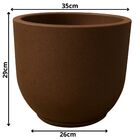 Vaso de Planta Médio de Plástico 29x35 com Prato Marrom Mirage