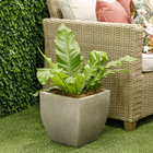 Vaso de Planta Médio em Plástico 30x30cm Granito Malta Naterial