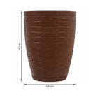 Vaso de Planta Médio em Plástico 30x40cm com Prato Marrom Relevo Vasart