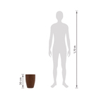 Vaso de Planta Médio em Plástico 30x40cm com Prato Marrom Relevo Vasart