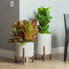 Vaso de Planta Medio Plástico 36x33cm Cimento Queimado Japi