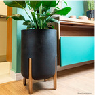 Vaso de Planta Medio Plástico 51x33cm Chumbo Japi