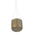 Vaso de Planta Pendente Pequeno em Cerâmica 14,2x16cm Verde e Dourado Burian