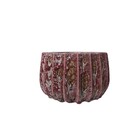 Vaso de Planta Pequeno Cerâmica 13,5x22cm Redondo Marrom e Vermelho CMR