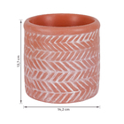 Vaso de Planta Pequeno em Cerâmica 13,7x14,2cm Terracota Étnico Burian