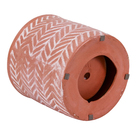 Vaso de Planta Pequeno em Cerâmica 13,7x14,2cm Terracota Étnico Burian