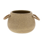 Vaso de Planta Pequeno Cerâmica 14,5x20x21,5cm Bege Moas