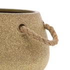 Vaso de Planta Pequeno Cerâmica 14,5x20x21,5cm Bege Moas
