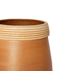 Vaso de Planta Pequeno Cerâmica 18x13cm Cerâmica Vermelha Frisado Boa Nova