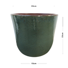 Vaso de Planta Pequeno em Cerâmica 23x24 Verde Americano Bella Art Vetrificados